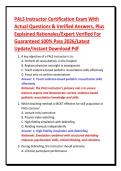 PALS Instructor Certification Exam With&NewLine;Actual Questions & Verified Answers&comma; Plus&NewLine;Explained Rationales&sol;Expert Verified For&NewLine;Guaranteed 100&percnt; Pass 2026&sol;Latest&NewLine;Update&sol;Instant Download Pdf