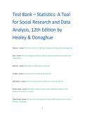 Testbank&colon; Statistics&colon; A Tool for Social Research and Data Analysis&comma; 12th Edition by Healey & Donoghue&NewLine;&NewLine;
