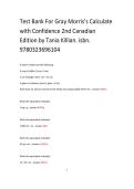 Testbank Gray Morris's Calculate with Confidence 2nd Canadian Edition by Tania Killian&NewLine;&NewLine;