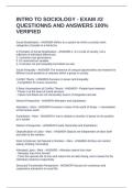 INTRO TO SOCIOLOGY - EXAM &num;2 QUESTIONNS AND ANSWERS 100&percnt; VERIFIED