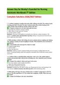 Brand New Answer Key for Mosby&rsquo;s Essential for Nursing&NewLine;Assistants Workbook 7th Edition&NewLine;Complete Solutions 2026&sol;2027 Edition