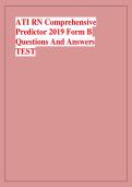 ATI RN Comprehensive &NewLine;Predictor 2019 Form B &NewLine;Questions And Answers &NewLine;TEST