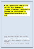 ATI RN Comprehensive Predictor Exam &NewLine;2025 with NGN&colon; 180 Real Exam &NewLine;Questions and Answers &vert; Complete Study &NewLine;Guide and Test Practice for RN ATI &NewLine;Comprehensive Predictor 2025&sol;2026 &NewLine;Exam