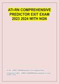 ATI-RN COMPREHENSIVE &NewLine;PREDICTOR EXIT EXAM &NewLine;2023 2024 WITH NGN