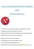 NEW 2026&sol;2027 & Verified OB HESI MATERNITY VERSION 4&NewLine;EXAM&NewLine;Questions And Answers