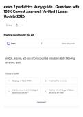  Pediatrics  Exam Package &vert; Comprehensive Questions and Answers &vert; 2026&sol;2027
