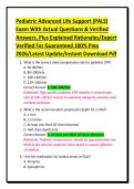 Pediatric Advanced Life Support &lpar;PALS&rpar;&NewLine;Exam With Actual Questions & Verified&NewLine;Answers&comma; Plus Explained Rationales&sol;Expert&NewLine;Verified For Guaranteed 100&percnt; Pass&NewLine;2026&sol;Latest Update&sol;Instant Download Pdf