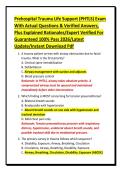 Prehospital Trauma Life Support &lpar;PHTLS&rpar; Exam&NewLine;With Actual Questions & Verified Answers&comma;&NewLine;Plus Explained Rationales&sol;Expert Verified For&NewLine;Guaranteed 100&percnt; Pass 2026&sol;Latest&NewLine;Update&sol;Instant Download Pdf