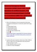 Advanced Emergency Medical&NewLine;Technician &lpar;AEMT&rpar; Exam With Actual&NewLine;Questions & Verified Answers&comma; Plus&NewLine;Explained Rationales&sol;Expert Verified&NewLine;For Guaranteed 100&percnt; Pass 2026&sol;Latest&NewLine;Update&sol;Instant Download Pdf