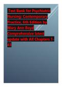 Test Bank for Psychiatric Nursing Contemporary Practice&comma; 6th Edition by Mary Ann Boyd Comprehensive latest update with All Chapters 1-43&period;pdf&NewLine;&NewLine;