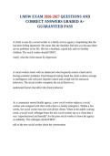 LMSW EXAM 2026-2027 QUESTIONS AND CORRECT ANSWERS GRADED A&plus; GUARANTEED PASS