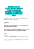 Bio 133 Final Exam QUESTIONS AND VERIFIED CORRECT ANSWERS GRADED A&plus; -LATEST 2026-2027- 100- GUARANTEED PASS&period;docx&NewLine;&NewLine;