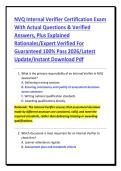 NVQ Internal Verifier Certification Exam&NewLine;With Actual Questions & Verified&NewLine;Answers&comma; Plus Explained&NewLine;Rationales&sol;Expert Verified For&NewLine;Guaranteed 100&percnt; Pass 2026&sol;Latest&NewLine;Update&sol;Instant Download Pdf