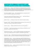 MASTER PLUMBER&colon; &lpar;HISTORY AND TERMS&rpar; QUESTIONS AND ANSWERS&period;