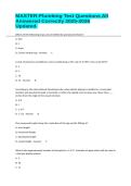 MASTER-Plumbing Test Questions All Answered Correctly 2025-2026 Updated&period;