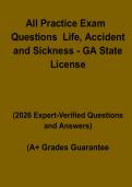 All Practice Exam Questions &ndash; Georgia Life&comma; Accident & Sickness Insurance License PDF
