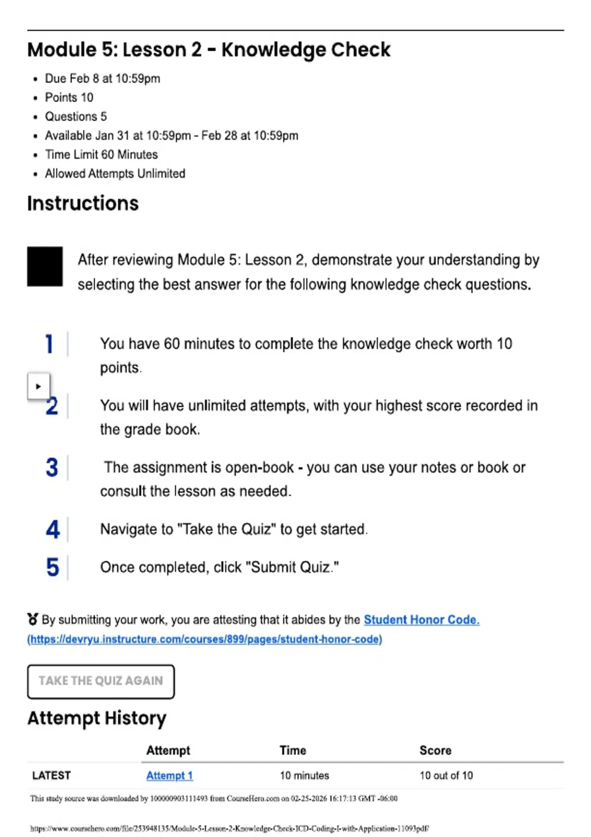 Module 5 Lesson 2 Knowledge Check I with Application 11093 – Course ...