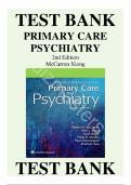 Test bank for Primary Care Psychiatry 2nd Edition with test questions and answers graded A&plus;