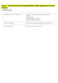 Exam 1 - Community Health Nursing UPDATED ACTUAL Questions And Correct &NewLine;Answers 