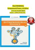 Solution Manual for Entrepreneurial Finance 7th Edition by J&period; Chris Leach & Ronald W&period; Melicher &vert; Complete Chapter Solutions &lpar;1&ndash;16&rpar; &vert; 2025&sol;2026 Updated