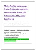 Master Electrician Licensure Exam &NewLine;Practice Test Questions And Correct &NewLine;Answers &lpar;Verified Answers&rpar; Plus &NewLine;Rationales 2026 Q&A &vert; Instant &NewLine;Download Pdf