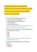 Master Electrician Licensing Exam &NewLine;Questions And Correct Answers &lpar;Verified &NewLine;Answers&rpar; Plus Rationales 2026 Q&A &vert; &NewLine;Instant Download Pdf 