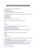 ServSafe Food Handler Examination Questions and Answers Verified A&plus; Graded