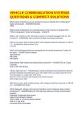 VEHICLE COMMUNICATION SYSTEMS QUESTIONS & CORRECT SOLUTIONS
