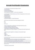 ServSafe Food Handler Examination Questions and Answers Verified A&plus; Graded
