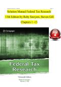 Solution Manual for Federal Tax Research 12th Edition by Roby B&period; Sawyers & Steven Gill &vert; Complete Chapters 1&ndash;13 Answers &vert; 2025&sol;2026 Updated Guide