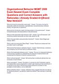 Organizational Behavior MGMT 2500 Exam Newest Exam Complete Questions and Correct Answers with Rationales &vert; Already Graded A&plus;&vert;&vert;Brand New Version&excl;&excl;