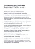 Five Guys Manager Certification Questions with Verified Answers&NewLine;&NewLine;