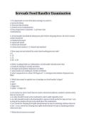 ServSafe Food Handler Examination Questions and Answers Verified A&plus; Graded&NewLine;
