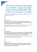 NIHSS Group C Patients 1-6 Exam Actual Exam 2026&sol;2027 &ndash; Complete Exam-Style Questions with Detailed Rationales &vert; 100&percnt; Verified &ndash; Pass Guaranteed &ndash; A&plus; Graded&NewLine;&NewLine;