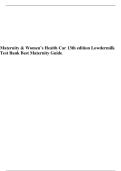 Maternity & Women&rsquo;s Health Care &lpar;13th Edition&rpar; Lowdermilk &ndash; Complete Test Bank with Questions and Verified Answers for Exam Preparation