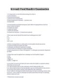 ServSafe Food Handler Examination Questions and Answers Verified A&plus; Graded