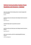 Vehicle Communication System Exam Questions and Answers&vert; 2026&sol;27Updated