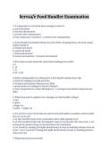 ServSafe Food Handler Examination Questions and Answers Verified A&plus; Graded