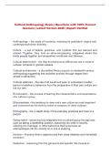 Cultural Anthropology Exam &vert; Questions with 100&percnt; Correct &NewLine;Answers &vert; Latest Version 2026 &vert; Expert Verified 