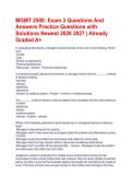 MGMT 2500&colon; Exam 3 Questions And Answers Practice Questions with Solutions Newest 2026 2027 &vert; Already Graded A&plus;