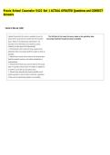 Praxis School Counselor 5422 Set 1 ACTUAL UPDATED Questions and CORRECT &NewLine;Answers 