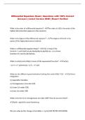 Differential Equations Exam &vert; Questions with 100&percnt; Correct &NewLine;Answers &vert; Latest Version 2026 &vert; Expert Verified 