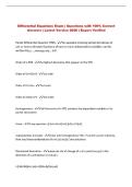 Differential Equations Exam &vert; Questions with 100&percnt; Correct &NewLine;Answers &vert; Latest Version 2026 &vert; Expert Verified 