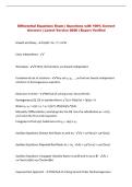 Differential Equations Exam &vert; Questions with 100&percnt; Correct &NewLine;Answers &vert; Latest Version 2026 &vert; Expert Verified 