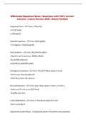 Differential Equations Exam &vert; Questions with 100&percnt; Correct &NewLine;Answers &vert; Latest Version 2026 &vert; Expert Verified 
