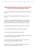 Differential Equations Exam &vert; Questions with 100&percnt; Correct &NewLine;Answers &vert; Latest Version 2026 &vert; Expert Verified 