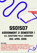SSO1507 Assignment 2 &lpar;Quiz&rpar; Semester 1 Memo &vert; Due April 2026