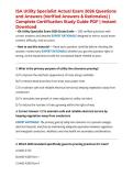 ISA Utility Specialist Actual Exam 2026 Questions and Answers &lpar;Verified Answers & Rationales&rpar; &vert; Complete Certification Study Guide PDF &vert; Instant Download