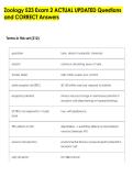 Zoology 523 Exam 2 ACTUAL UPDATED Questions &NewLine;and CORRECT Answers 