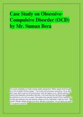 Case Study on ObsessiveCompulsive Disorder &lpar;OCD&rpar; &NewLine;by Mr&period; Suman Bera